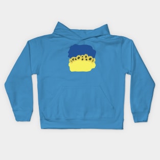 Flag of Ukraine with sunflowers Kids Hoodie